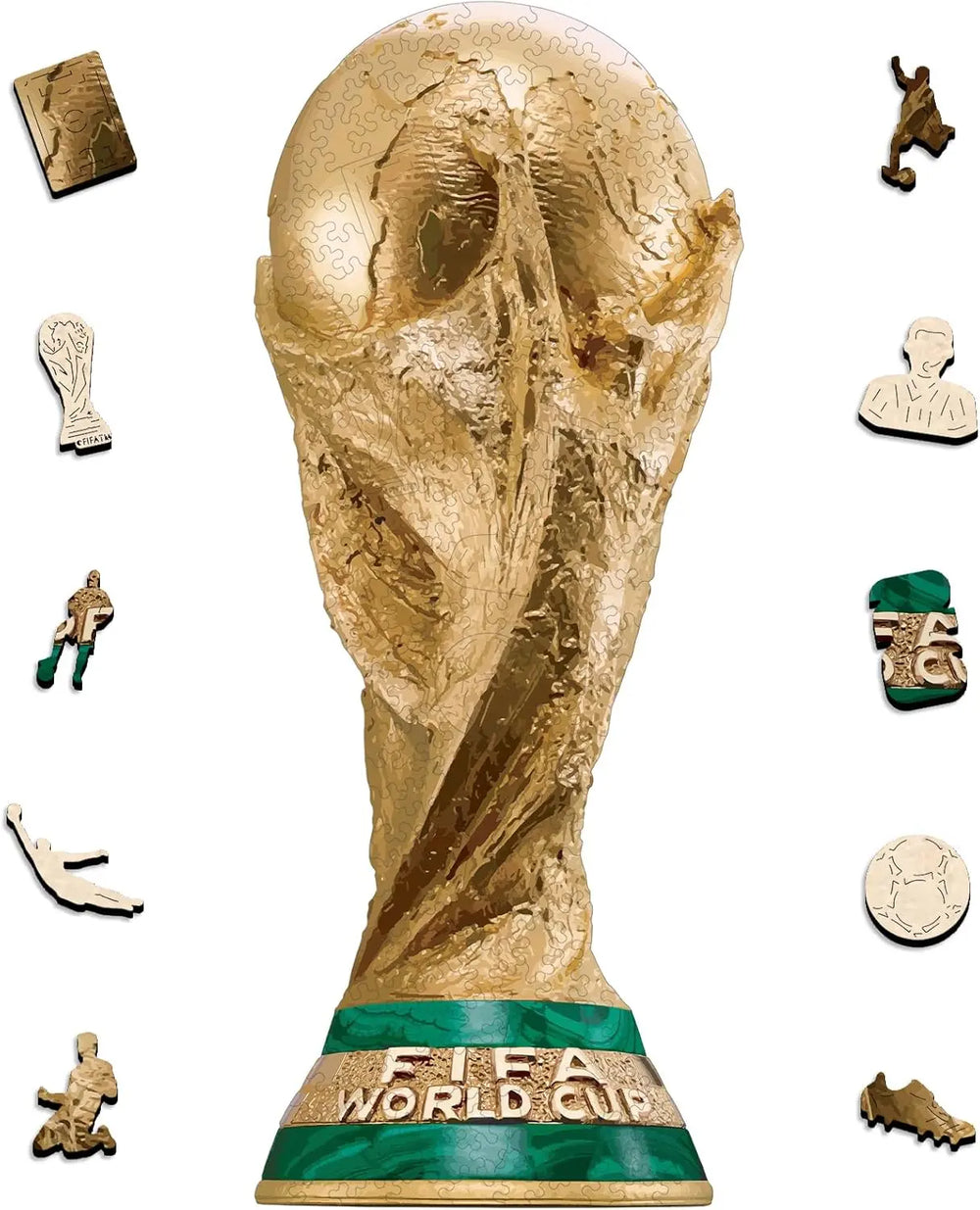 Official FIFA World Cup 2026 Edition Trophy Puzzles for Adults, 200 Pieces Football Merchandise Wooden Puzzles, Unique Soccer Gifts for Fans, Collectors Puzzle, 6.3 X 15.7 Inch Sports Souvenirs Summerwins 3