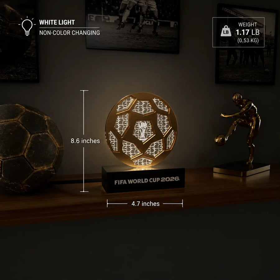 FIFA World Cup 2026 Official Licensed LED Soccer Ball Replica – Collectible Decoration Light up World Cup, Commemorative Lamp, Soccer Memorabilia Gift for Fans & Collectors for Home Office Summerwins