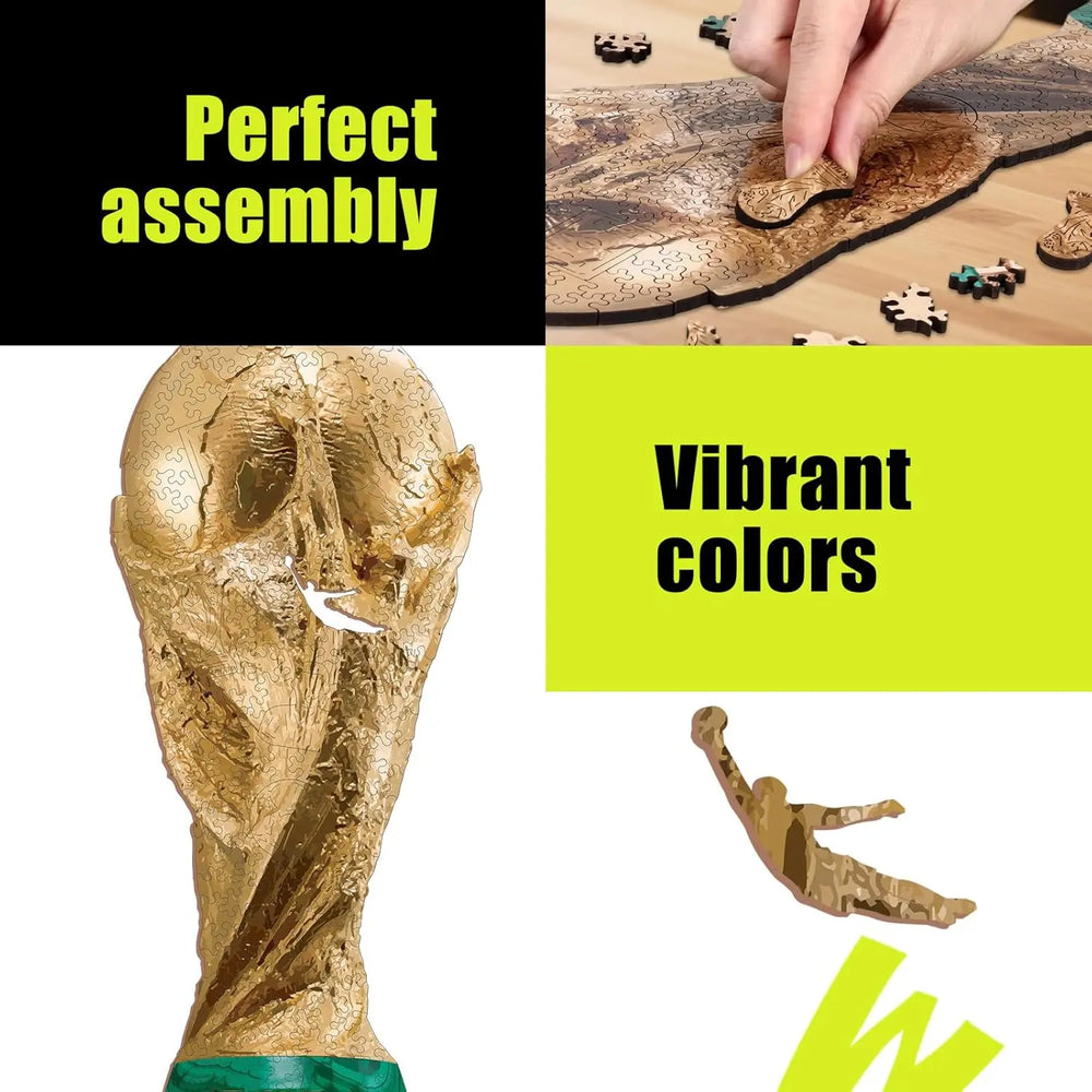 Official FIFA World Cup 2026 Edition Trophy Puzzles for Adults, 200 Pieces Football Merchandise Wooden Puzzles, Unique Soccer Gifts for Fans, Collectors Puzzle, 6.3 X 15.7 Inch Sports Souvenirs Summerwins 4