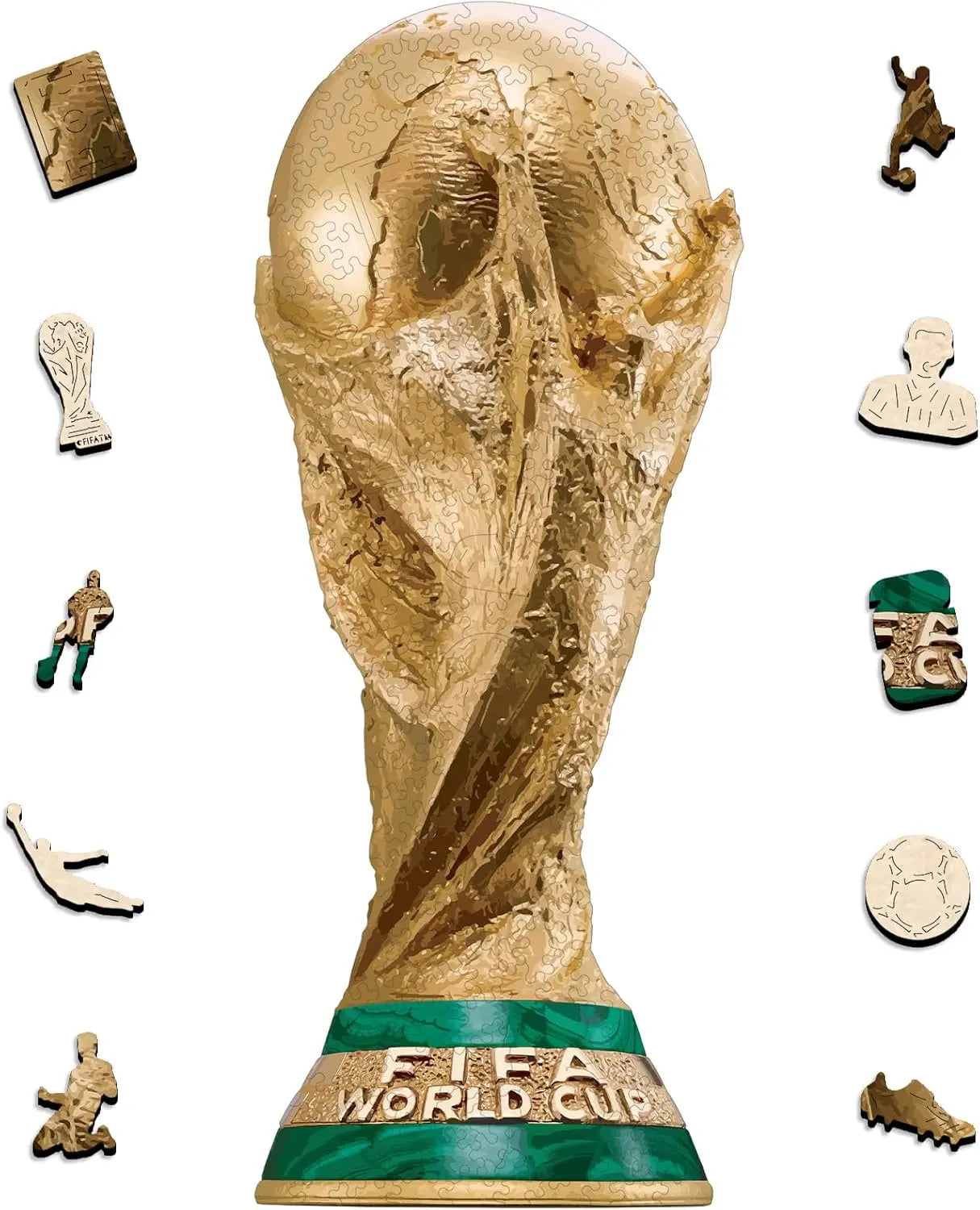 Official FIFA World Cup 2026 Edition Trophy Puzzles for Adults, 200 Pieces Football Merchandise Wooden Puzzles, Unique Soccer Gifts for Fans, Collectors Puzzle, 6.3 X 15.7 Inch Sports Souvenirs Summerwins