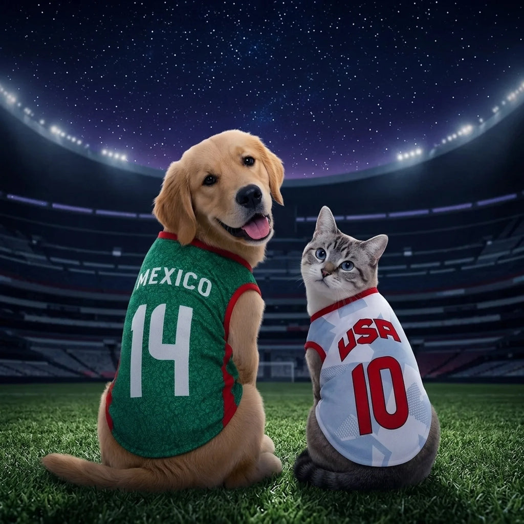 Pet Soccer Jersey Vest for Dogs & Cats, Lightweight Breathable Summer Pet Shirt, Team-Inspired Sleeveless Dog Clothes for Small Medium Pets